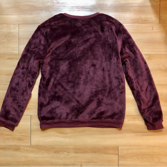 Gold Rush Crew Neck Long Sleeve Fleece Sweatshirt Maroon Top - Size XS - Picture 2 of 7